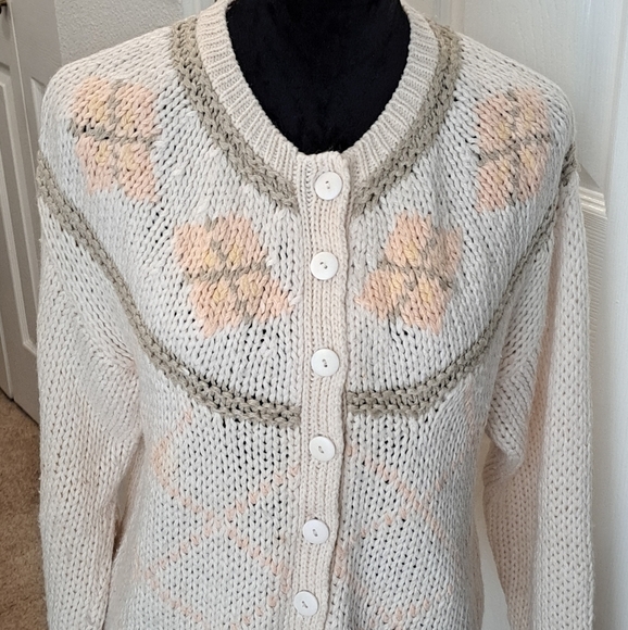 Hunters Run Women's Knitted Button Down Cardigan  Size L - Picture 1 of 8